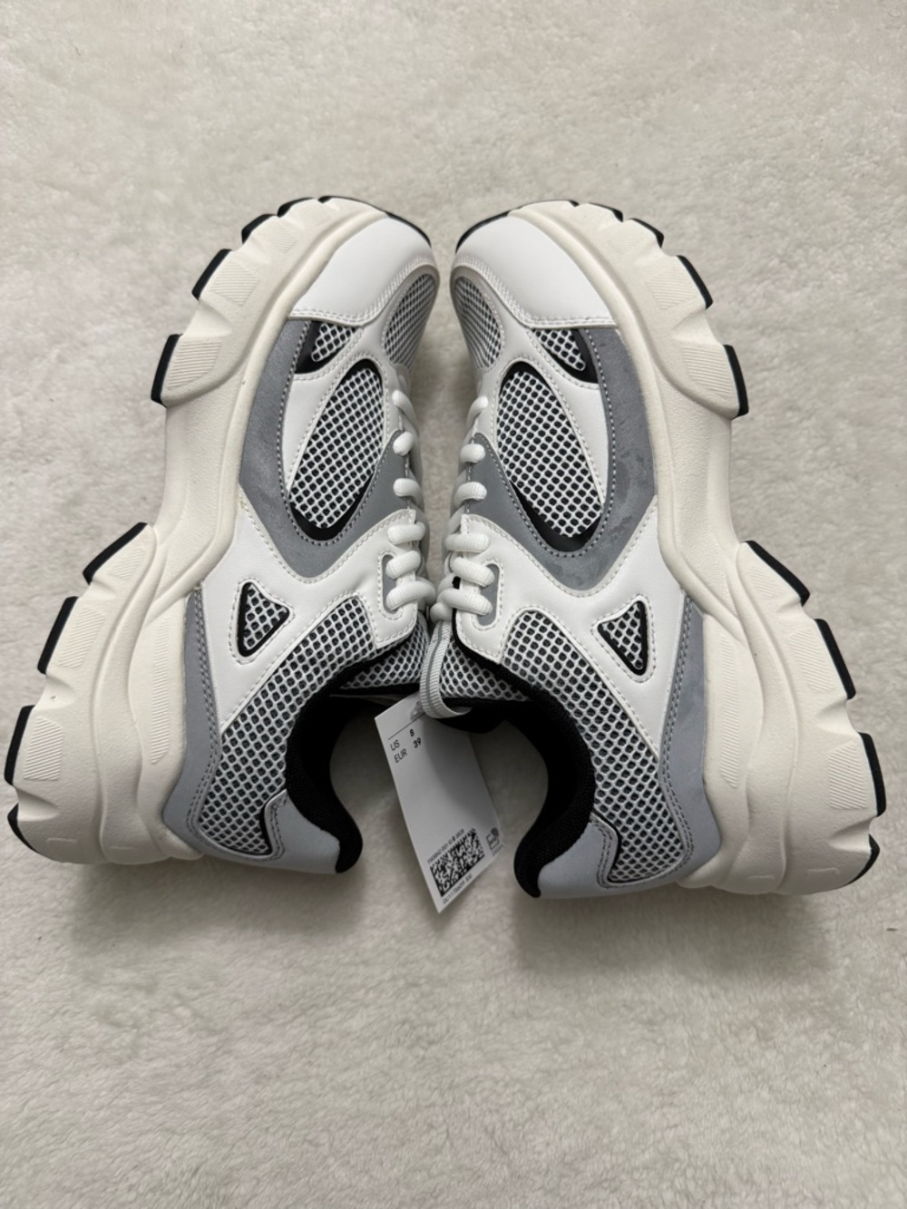H&M White, Black and Gray Mesh Chunky Sneakers - Picture 4 of 5